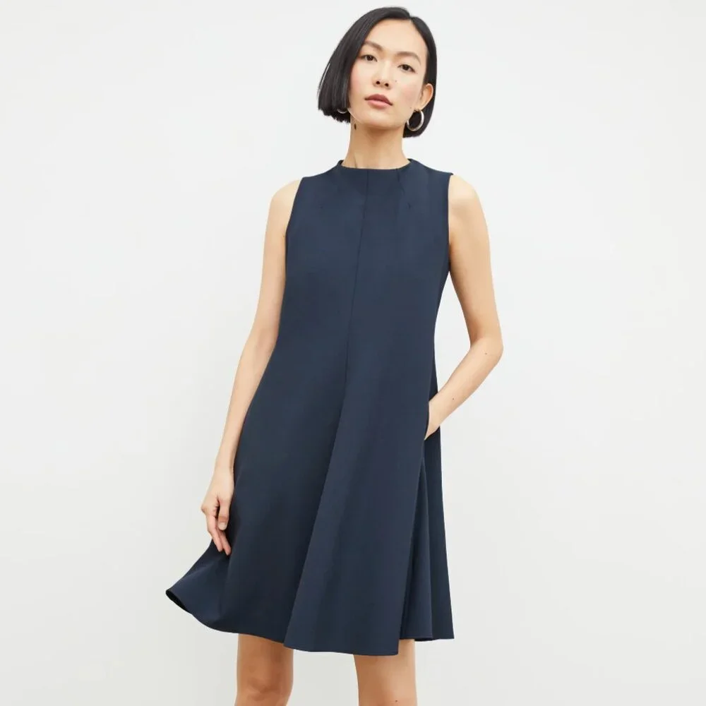 M.M. LaFleur The Malala Dress Recycled WonderTex in Midnight - Picture 3 of 9